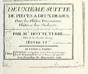 Cover of: Deuxiáeme suitte de piáeces a deux dessus, pour les flãutes-traversieres, flãutes a bec, violes, & c.