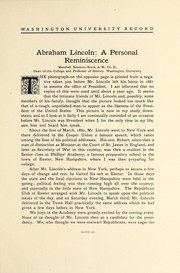 Cover of: Abraham Lincoln, a personal reminiscence