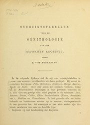 Cover of: Overzigtstabellen voor de Ornithologie van den Indischen Archipel