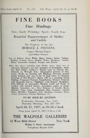 Cover of: Fine books, fine bindings, sets, early printing, sport, South Seas, beautiful daguerreotypes of Shelley and Carlyle by Walpole Galleries (New York, N.Y.)