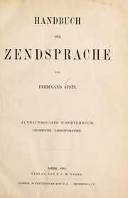 Cover of: Handbuch der zendsprache by Ferdinand Justi