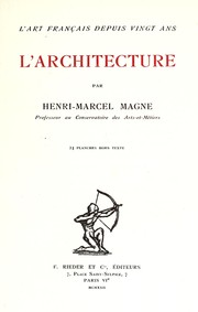 Cover of: L' architecture by Henri Marcel Magne