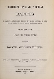 Cover of: Supplementum Lexici persico-latini. by Johann August Vullers