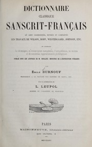 Cover of: Dictionnaire classique sanscrit-français by Emile Burnouf
