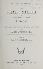 Cover of: The Sháh-námeh of the Persian poet Firdausí.