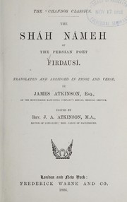 Cover of: The Sháh-námeh of the Persian poet Firdausí. by Ferdowsi, Ferdowsi