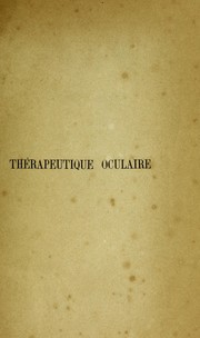 Cover of: Th©♭rapeutique oculaire