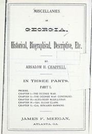 Miscellanies of Georgia by Absalom Harris Chappell