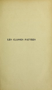 Cover of: Les classes pauvres: recherches anthropologiques et sociales