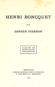 Cover of: Henri Boncquet by Sander Pierron