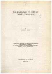 Cover of: The oxidation of certain cyclic compounds