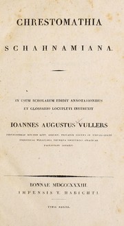 Cover of: Chrestomathia Schahnamiana by Johann August Vullers