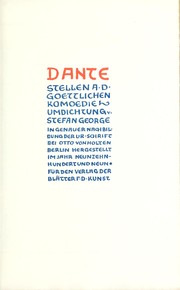 Cover of: Stellen a. d. Goettlichen Komoedie