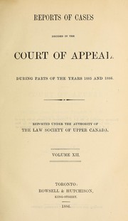 Cover of: Reports of cases decided in the Court of appeal