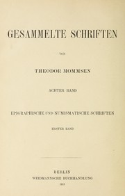Cover of: Epigraphische und Numismatische schriften