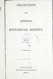 Cover of: Collections of the Georgia historical society