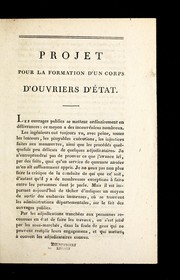 Cover of: Projet pour la formation d'un corps d'ouvriers d'E tat, pour les travaux des routes, des canaux et autres constructions