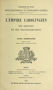 Cover of: L'empire carolingien by Kleinclausz, Arthur Jean