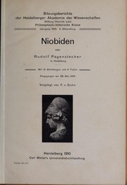 Cover of: Niobiden by Rudolf Pagenstecher