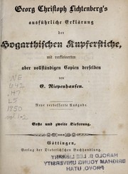 Cover of: Georg Christoph Lichtenberg's ausfÃ¼hrliche ErklÃ¤rung der Horgarthischen Kupferstiche by Georg Christoph Lichtenberg
