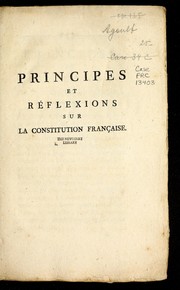 Cover of: Principes et re flexions sur la constitution franc ʹaise