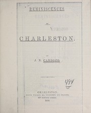 Cover of: Reminiscences of Charleston by Jacob N. Cardozo