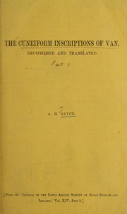 Cover of: The cuneiform inscriptions of Van