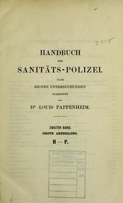 Cover of: Handbuch der Sanit©Þts-Polizei: nach eignen Untersuchungen