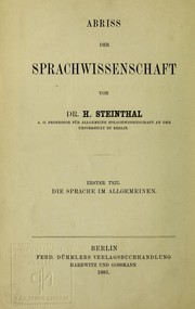 Cover of: Einleitung in die Psychologie und Sprachwissenschaft by Steinthal, Heymann
