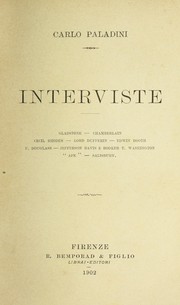 Cover of: Interviste: Gladstone, Chamberlain, Cecil Rhodes, Lord Dufferin, Edwin Booth, F. Douglass, Jefferson Davis e Booker T. Washington, "Ape," Salisbury