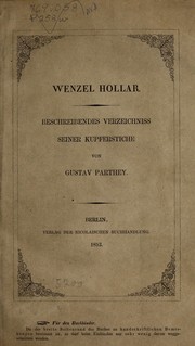 Cover of: Wenzel Hollar, beschreibendes Verzeichniss seiner Kupferstiche