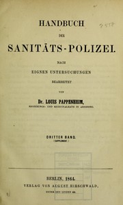 Cover of: Handbuch der Sanit©Þts-Polizei: nach eignen Untersuchungen