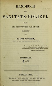 Cover of: Handbuch der Sanit©Þts-Polizei: nach eignen Untersuchungen