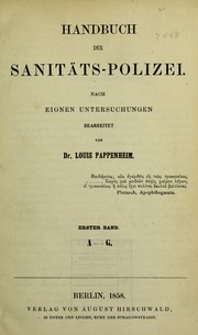 Cover of: Handbuch der Sanit©Þts-Polizei: nach eignen Untersuchungen