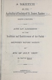 Cover of: A sketch of the Agricultural Society of St. James, Santee, South Carolina by David Doar