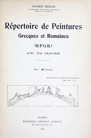 Cover of: Répertoire de peintures grecques et romaines (RPGR): avec 2720 gravures