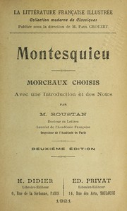 Cover of: Morceaux choisis by Charles-Louis de Secondat baron de La Brède et de Montesquieu