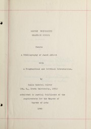 Cover of: A bibliography of Jacob Abbot with a biographical and critical introduction