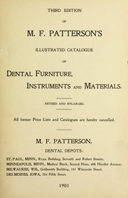 Cover of: M.F. Patterson's illustrated catalogue of dental furniture, instruments, and materials