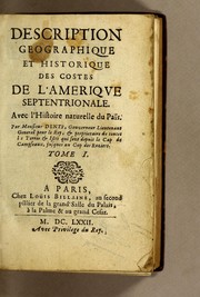 Cover of: Description geographique et historique des costes de l'Amerique Septentrionale by Nicolas Denys