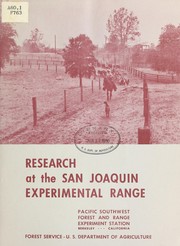 Cover of: Research at the San Joaquin Experimental Range