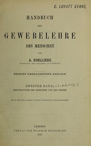 Cover of: Handbuch der Gewebelehre des Menschen