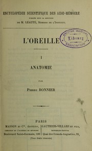 Cover of: L'oreille