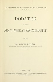 Dodatek ke spisu 'S ek ve ve de  a v za konoda rstvi ' by Antoni n. Pavli c ek