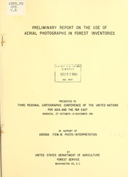 Cover of: Preliminary report on the use of aerial photographs in forest inventories