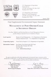 Cover of: Management of Port-Orford-cedar in Southwest Oregon by 