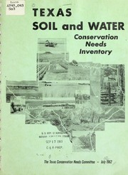 Cover of: Texas soil and water conservation needs inventory