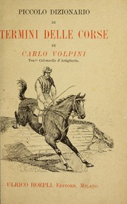 Cover of: Piccolo dizionario di termini delle corse