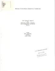 Cover of: Madison River/Ennis Reservoir fisheries: 1997 annual report to Montana Power Company, Environmental Division, Butte