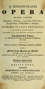 Cover of: Q. Horatii Flacci opera